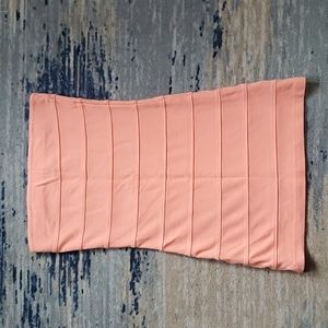 Peach bodycon strapless dress
